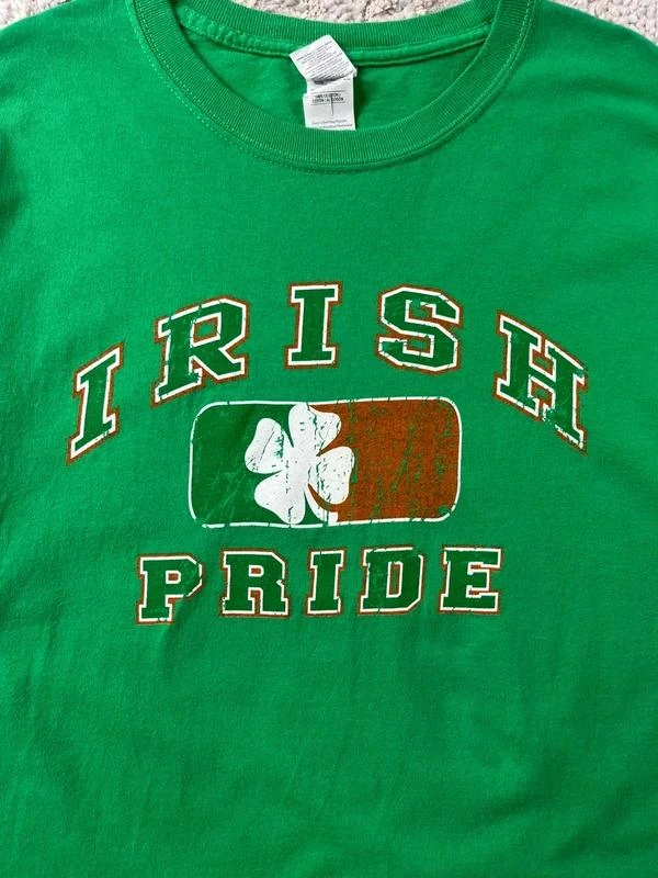 Vintage Gildan Irish Pride Green Graphic Tshirt Size L – photo 2